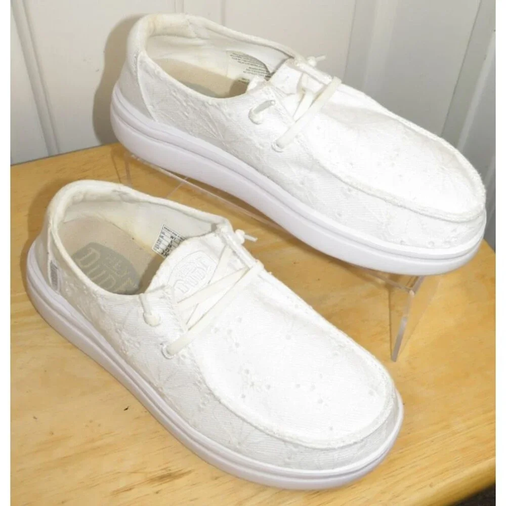 Hey Dude Wendy Rise Eyelet 'Chapel Bells' Slip On Comfort Shoes Women's Size 7